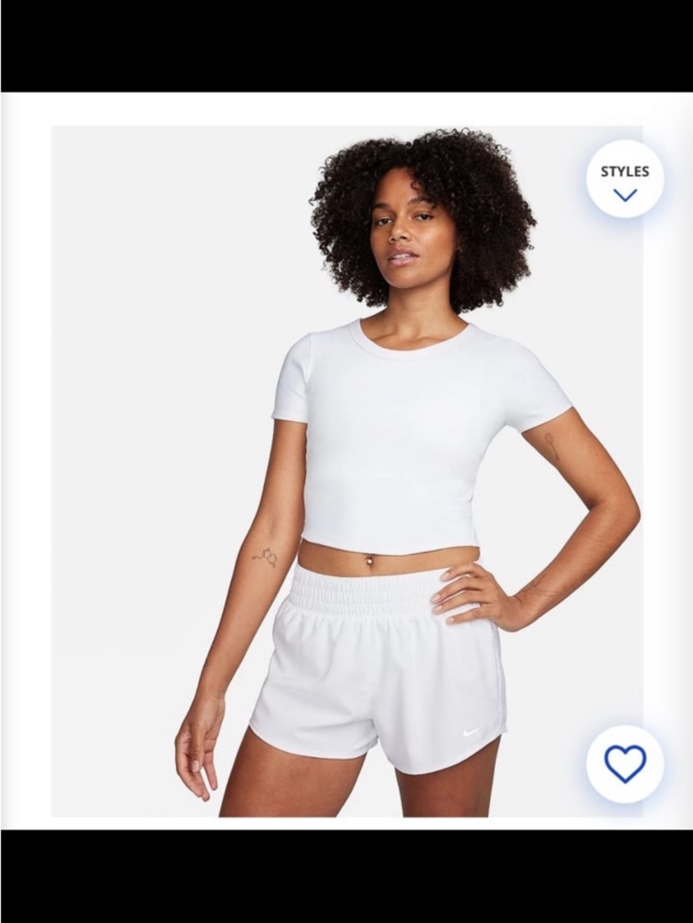NIKE ONE DRI-FIT White Cropped Athletic Tee Shirt Women’s Size Small